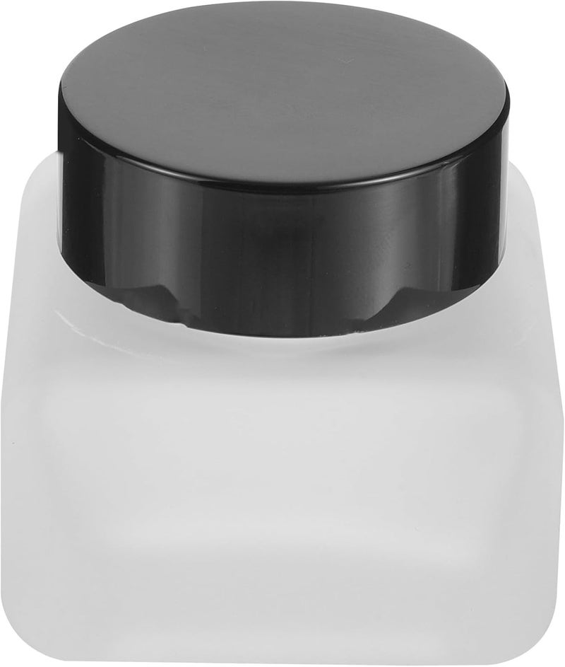 Refillable Matte Cream Jar 50g with Black Lid for Face Lotion and Skincare Storage, Travel Cosmetic Container for Facial Cream and Body Oil - Image 1