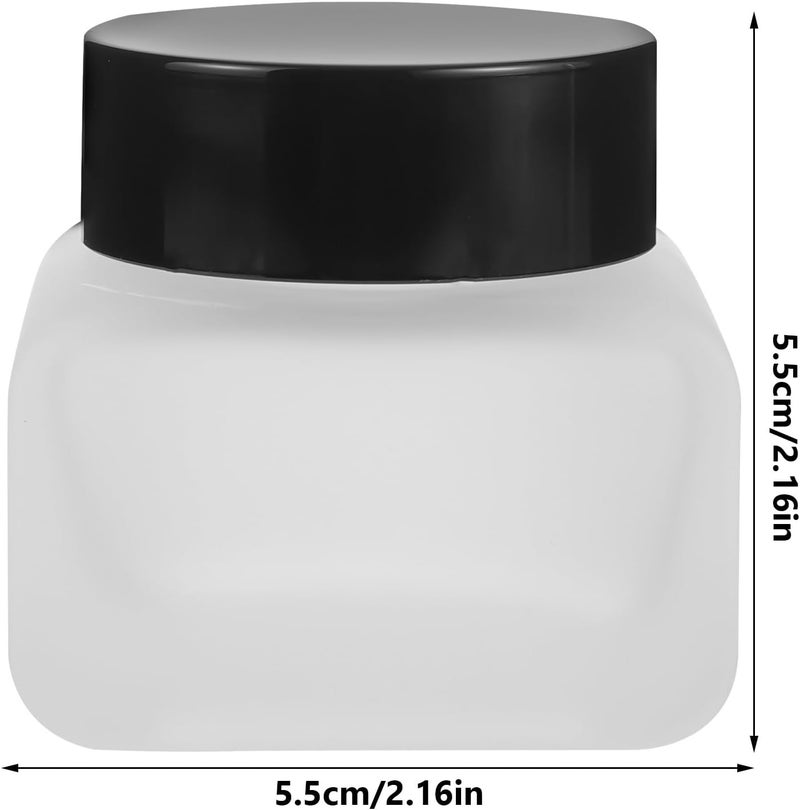 Refillable Matte Cream Jar 50g with Black Lid for Face Lotion and Skincare Storage, Travel Cosmetic Container for Facial Cream and Body Oil - Image 2