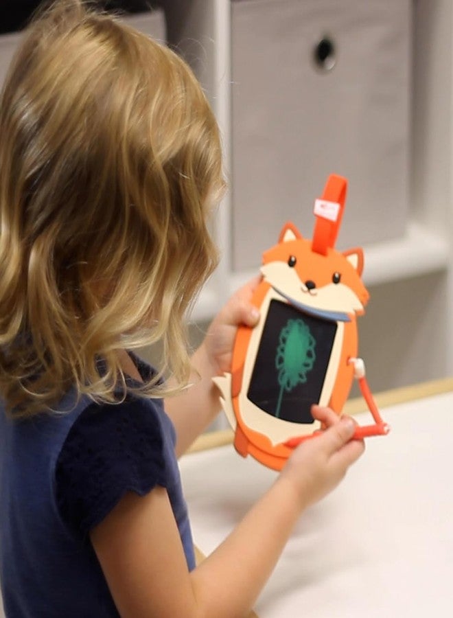 Boogie Board Sketch Pals Fox 4” LCD Writing Tablet for Kids - Reusable Mess-Free Drawing Pad with Tethered Stylus - Clip-On Travel Doodle Board Toy - Ages 3+ - Image 3