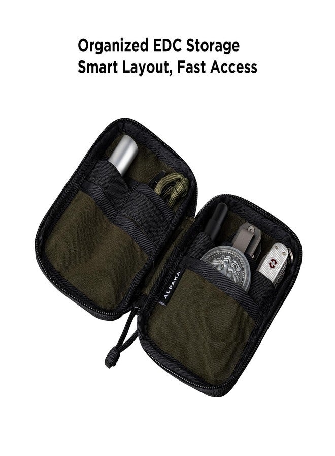 ALPAKA HUB Pouch Pro EDC Organizer - Small Tool Pouch for Electronics, Cables with YKK Zipper, Daily Use and Travel - Army Green Axogrid 300D Weatherproof UV Resistant Fabric - Image 2