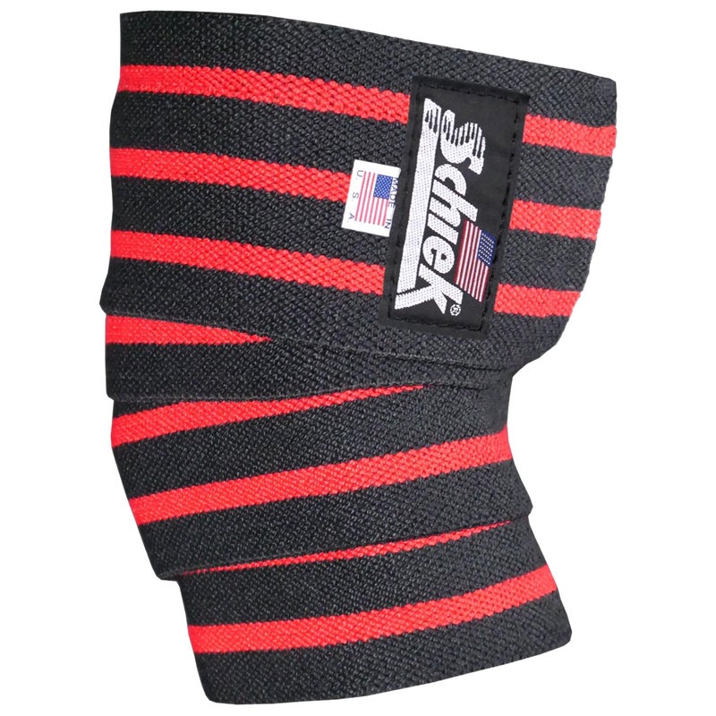 Schiek Sports Model 1152 HeavyDuty Cotton Elastic Elbow Wraps BlackRed