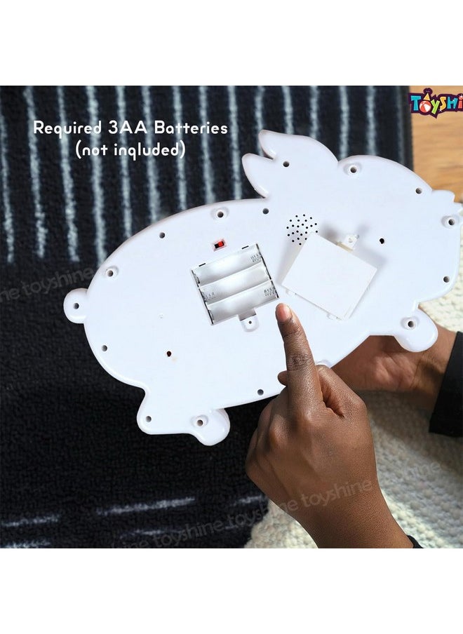 Toyshine Toyshine Rabbits Musical Piano with 3 Modes Animal Sounds, Flashing Lights & Wonderful Music,Plastic,White  - Image 4