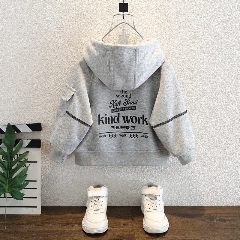 Boys' Coat Children'S Western Style Clothes Children'S Casual Sports Handsome Hooded Top - Image 4