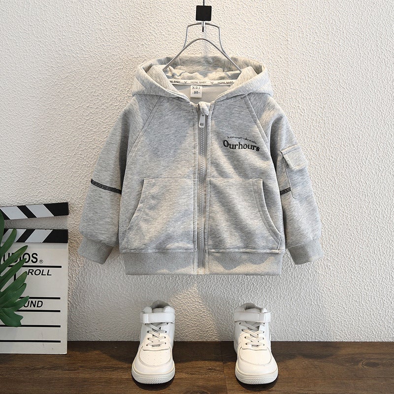 Boys' Coat Children'S Western Style Clothes Children'S Casual Sports Handsome Hooded Top - Image 2