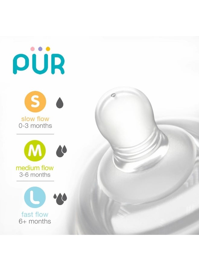 Pur Wide Neck Feeding Bottle 250ml "Advanced Plus" - Medical Silicone Nipple + Anti-Colic System, BPA Free - Image 4