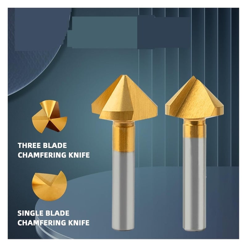High Speed Steel Chamfering Cutter 12 4mm 1 Flute 90 Degree Countersink Drill - Image 4