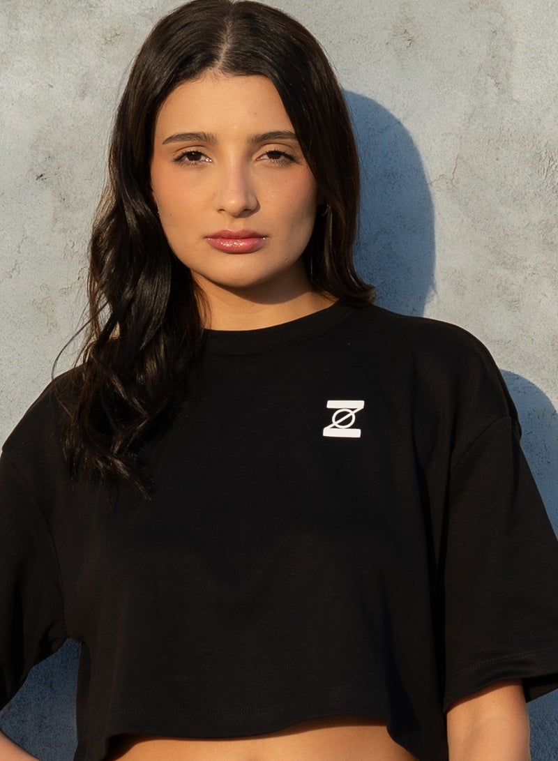 ZTOIQ Women's Premium Tapestry Applique Oversized Crop Top - High-Quality Streetwear - Image 1