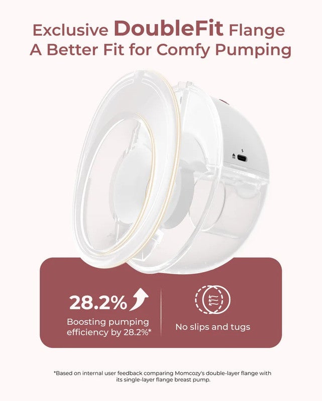 Momcozy M5 Smart APP Controlled Wearable Breast Pump, Hands-Free Wireless Electric Pump Double Double - Cozy Red - Image 3