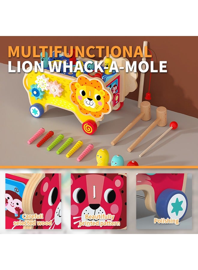 Wooden Hammering Pounding Toys, Multifunctional Hammering Montessori Toys with Cute Colorful Patterns, Suitable for Toddlers to Play and Learn - Image 3