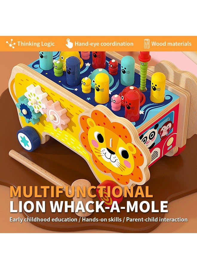 Wooden Hammering Pounding Toys, Multifunctional Hammering Montessori Toys with Cute Colorful Patterns, Suitable for Toddlers to Play and Learn - Image 2