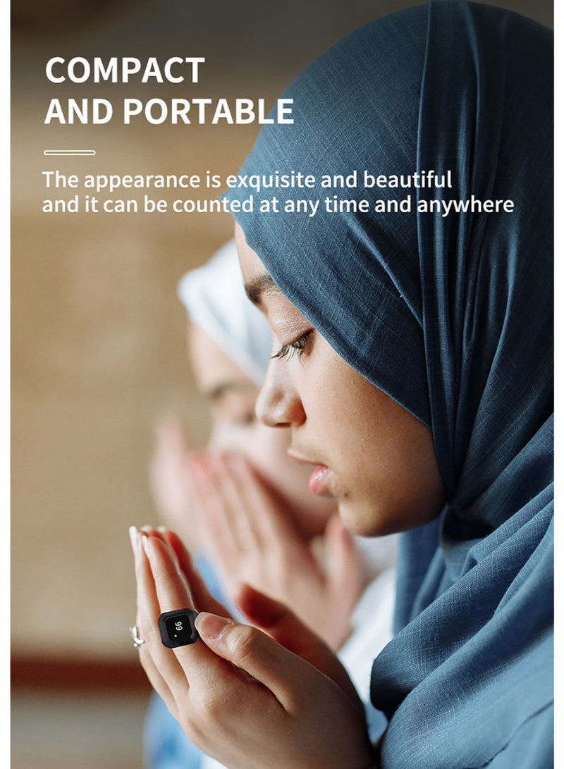 BSTWSH Zikr Ring Smart Ring – 20mm Wearable Tasbih Counter with Vibration Reminder, Bluetooth Connection, IQIBLA App, 5 Daily Prayer Reminders, OLED Display – Stylish & Functional for Modern Muslims - Image 4