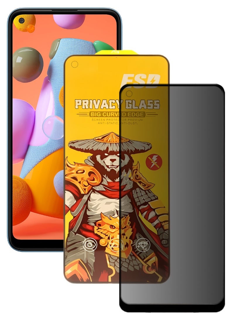 ESD Tempered Dustproof Privacy Glass Screen Protector Compatible For Samsung Galaxy A11 - Image 1