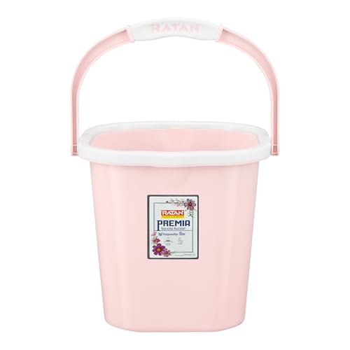 RATAN PLASTICWARE Premia Bucket (5L X 1) - Diaso Pink|Light Weight and Easy to Carry|Bathroom Bucket | Water Storage | Perfect for Mopping | Double Moulded | 5 LTR - Image 1