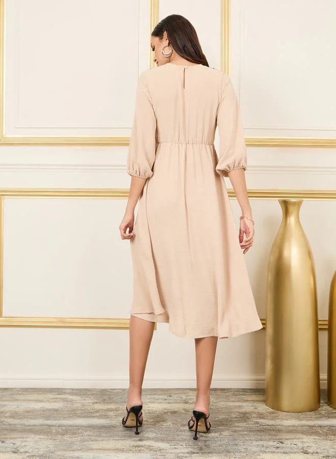 Styli Embroidered A-Line Dress