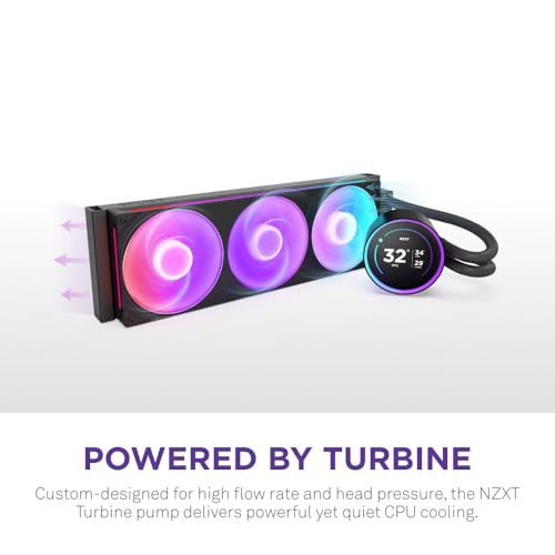 NZXT Kraken Elite 360 RGB 2024 AIO CPU Liquid Cooler 360mm Radiator F360 RGB Core Fan Customizable 272 IPS LCD NZXT Turbine Pump AMD AM5 AM4 Intel LGA 18511700 1200115X Black - Image 3
