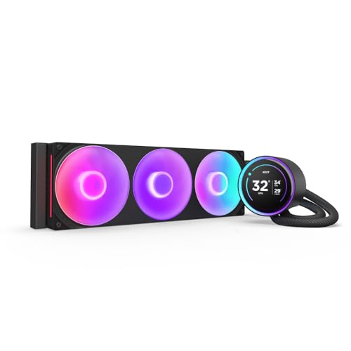 NZXT Kraken Elite 360 RGB 2024 AIO CPU Liquid Cooler 360mm Radiator F360 RGB Core Fan Customizable 272 IPS LCD NZXT Turbine Pump AMD AM5 AM4 Intel LGA 18511700 1200115X Black - Image 1