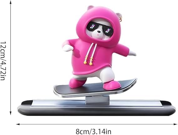AutoRio Skate Panda Car Interior Accessory for car Dashboard and Table top (Pink-Panda) - Image 3