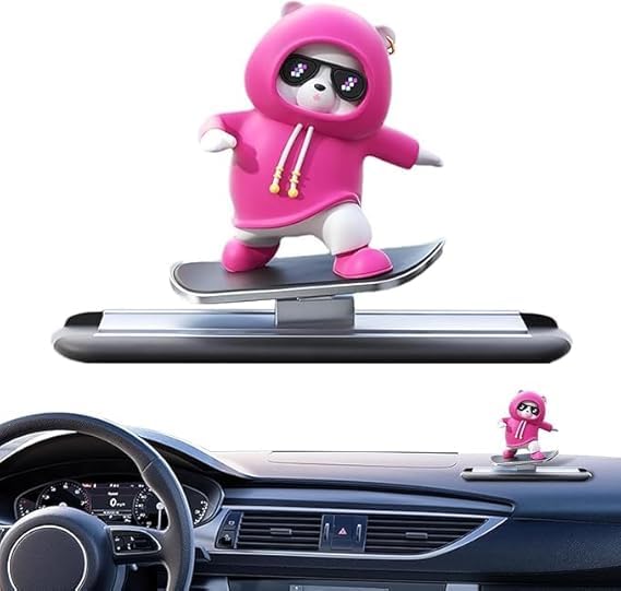 AutoRio Skate Panda Car Interior Accessory for car Dashboard and Table top (Pink-Panda) - Image 4