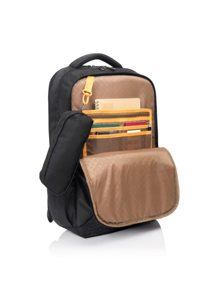 AMERICAN TOURISTER Segno 2.0 Laptop Backpack, 31L Capacity, Polyester, Black|Antimicrobial Treated Lining|Back Quick Access Pocket|Expandable|Padded Shoulder Strap|Fits 15.6" Laptop|Bottle Holder - 1 Year International Warranty - Image 3
