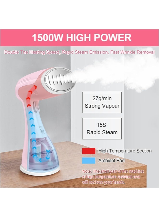 Garment Steamer Iron,High-Power Handheld Garment Steamer Clothes Steamer Portable Steam Iron 35s Fast Heat-up Ironing Wrinkle Remover -1500W 300ML