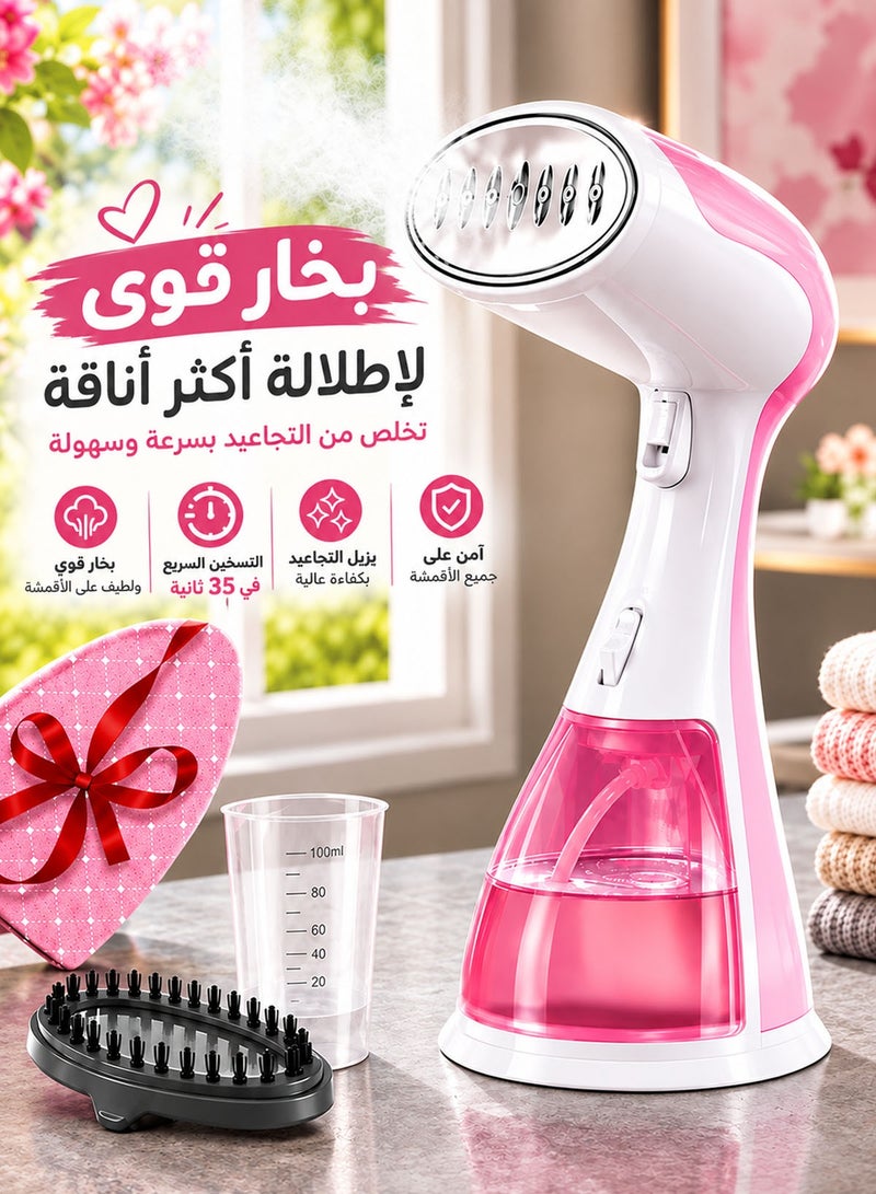 توسكانا يو مكواة بخار للملابس محمولة باليد، جهاز كي بالبخار 1500 وات، خزان مياه 300 مل، تسخين سريع خلال 35 ثانية، كواية بخار محمولة ومزيل تجاعيد للملابس والأقمشة - Image 1
