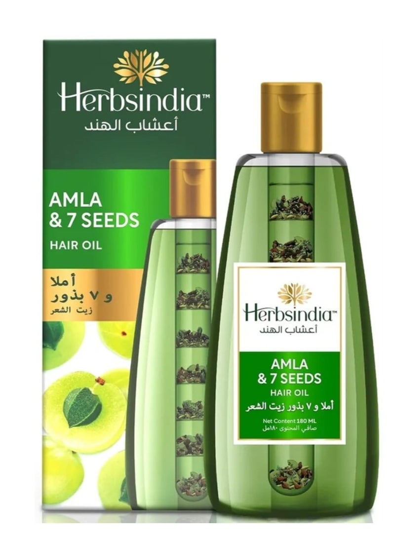 Herbsindia Amla & 7 Herbal Seeds Hair Oil 180ml - Image 1
