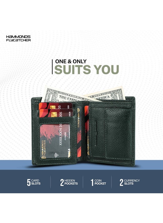 HAMMONDS FLYCATCHER محفظة هاموندز فلاي كاتشر للرجال جلد أصلي، محفظة رجال، محافظ جلدية للرجال أنيقة، محافظ قابلة للطي للرجال، 3 فتحات بطاقات، 2 فتحات هوية، جيب عملات، هدية للرجال - أخضر - Image 4