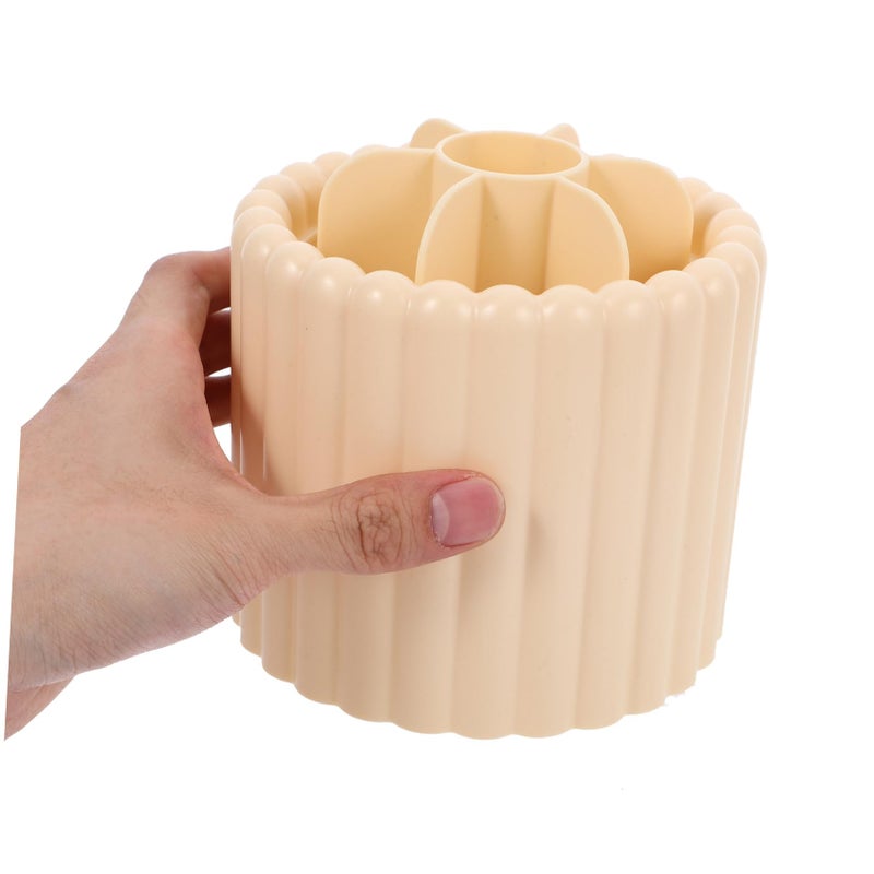 Rotating Makeup Brush Organizer 4 Compartments Desktop Holder for Cosmetics and Pens - Image 4
