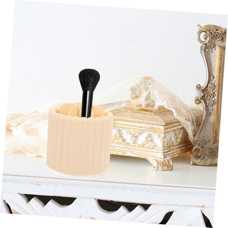 Rotating Makeup Brush Organizer 4 Compartments Desktop Holder for Cosmetics and Pens - Image 5