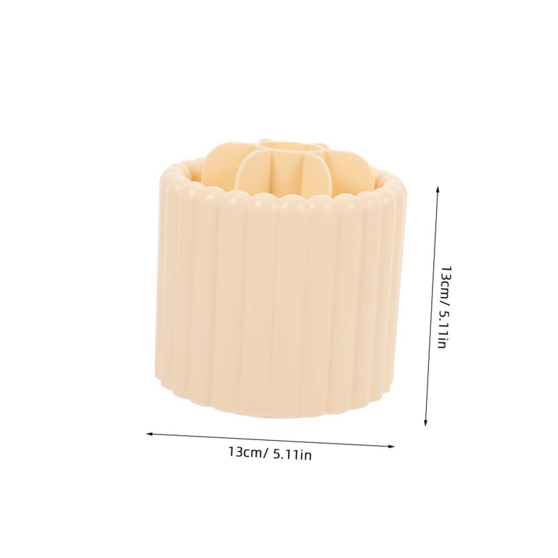 Rotating Makeup Brush Organizer 4 Compartments Desktop Holder for Cosmetics and Pens - Image 3