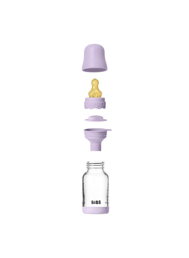 BIBS Glass Boheme Baby Bottle Round Latex 1 pack 120 ml Slow Flow Violet Sky - Image 3