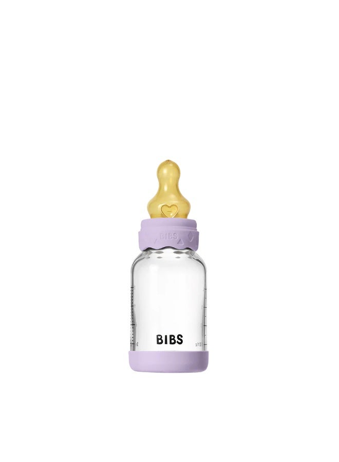 BIBS Glass Boheme Baby Bottle Round Latex 1 pack 120 ml Slow Flow Violet Sky - Image 2