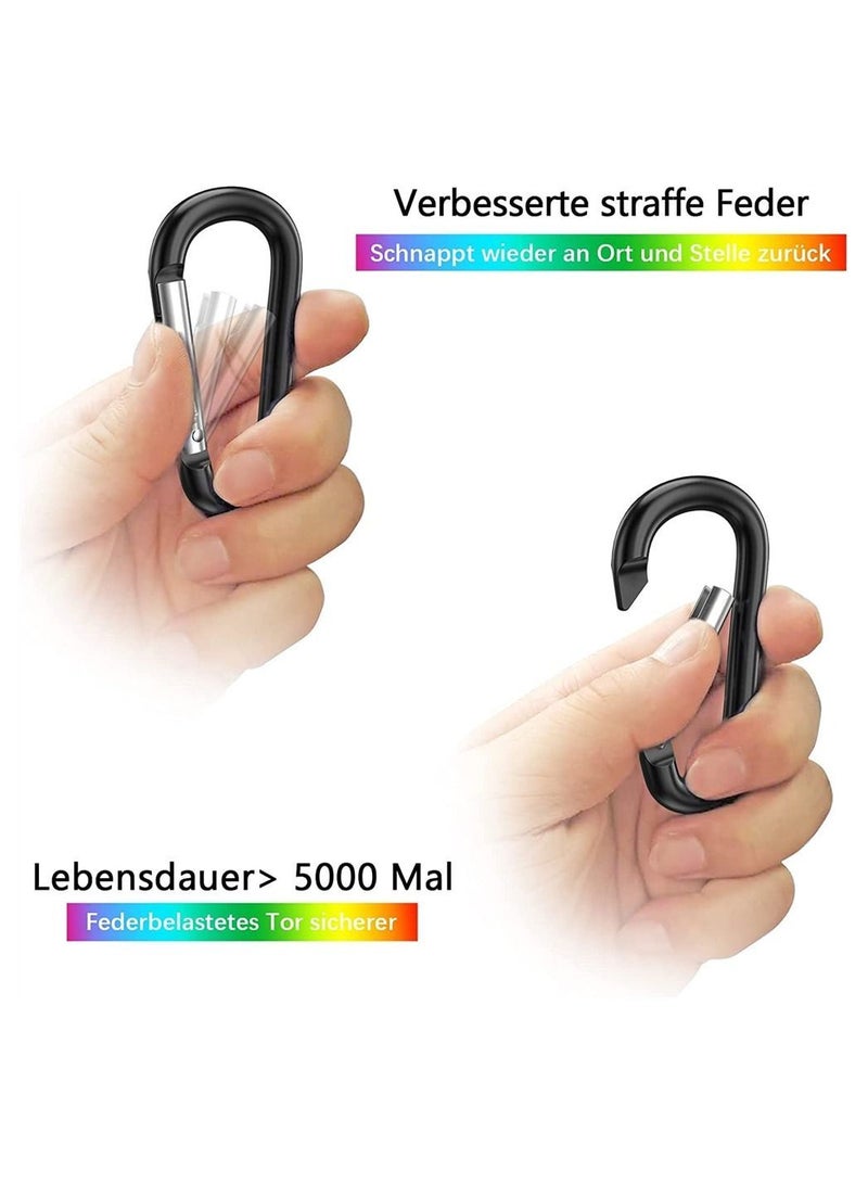 Y&D Aluminum Carabiner, 20PCS Spring Snap Hooks Stainless Steel Heavy Duty Carabiner Clips for Camping, Fishing, Hiking, Traveling, Backpack, Keychain - Image 2