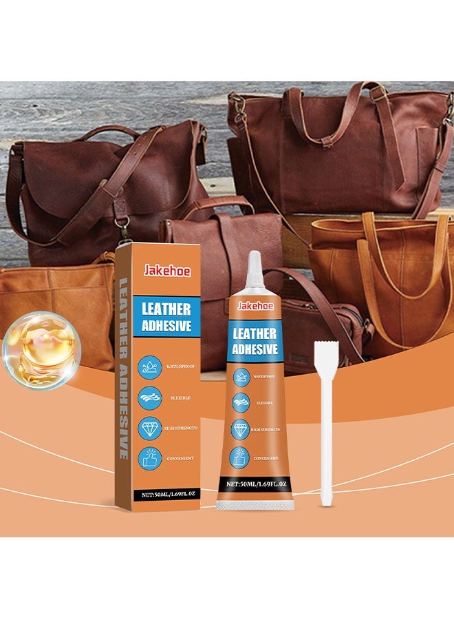 Jakehoe Leather Adhesive,Leather Fabric Sofa Adhesive, Waterproof Seamless Repair Bonding Effect 50ml - Image 1
