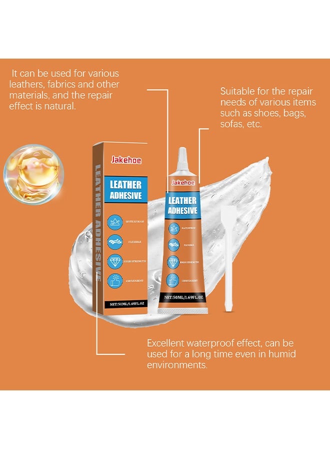 Jakehoe Leather Adhesive,Leather Fabric Sofa Adhesive, Waterproof Seamless Repair Bonding Effect 50ml - Image 3