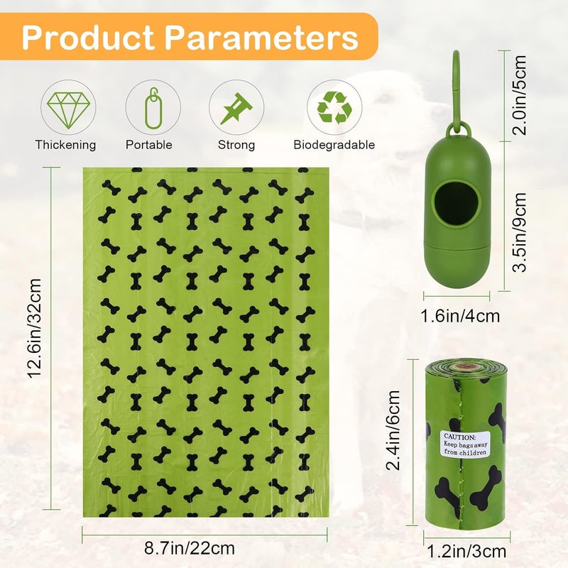 UREVO Biodegradable Disposable Baby Diaper Bags with Trash Bag Dispenser, Green, 300 Count - Image 2