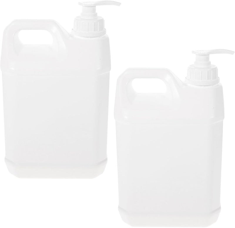 GANAZONO 2pcs 3l Refillable Pump Bottles for Lotion and Body Wash, Plastic Shower Dispensers with Press Pump, Milky White Liquid Soap Containers for Bathroom and Personal Care - Image 1