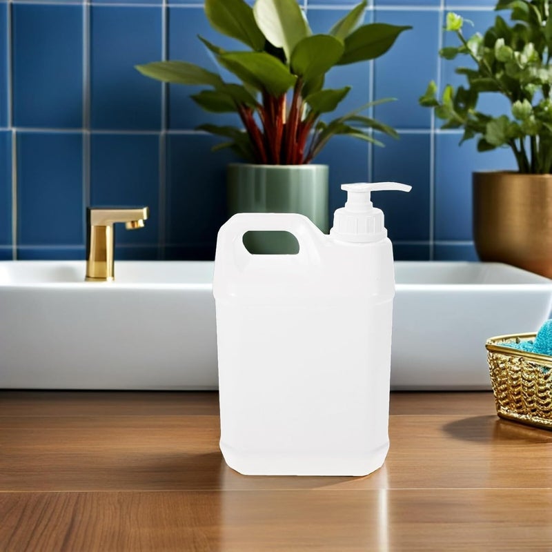 GANAZONO 2pcs 3l Refillable Pump Bottles for Lotion and Body Wash, Plastic Shower Dispensers with Press Pump, Milky White Liquid Soap Containers for Bathroom and Personal Care - Image 4