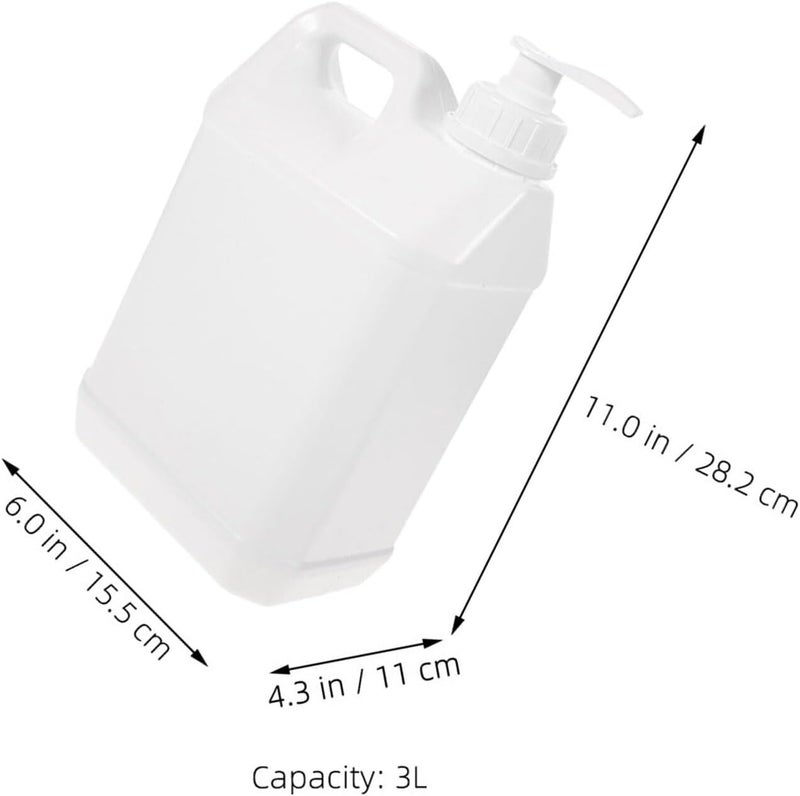 GANAZONO 2pcs 3l Refillable Pump Bottles for Lotion and Body Wash, Plastic Shower Dispensers with Press Pump, Milky White Liquid Soap Containers for Bathroom and Personal Care - Image 2