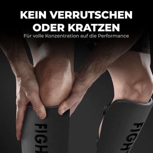 FIGHTR® Shin Guards - with a and Ideal Padding | Thick shin Protection for Kicks in Kickboxing, MMA, Muay Thai and Other Martial Arts - Image 5