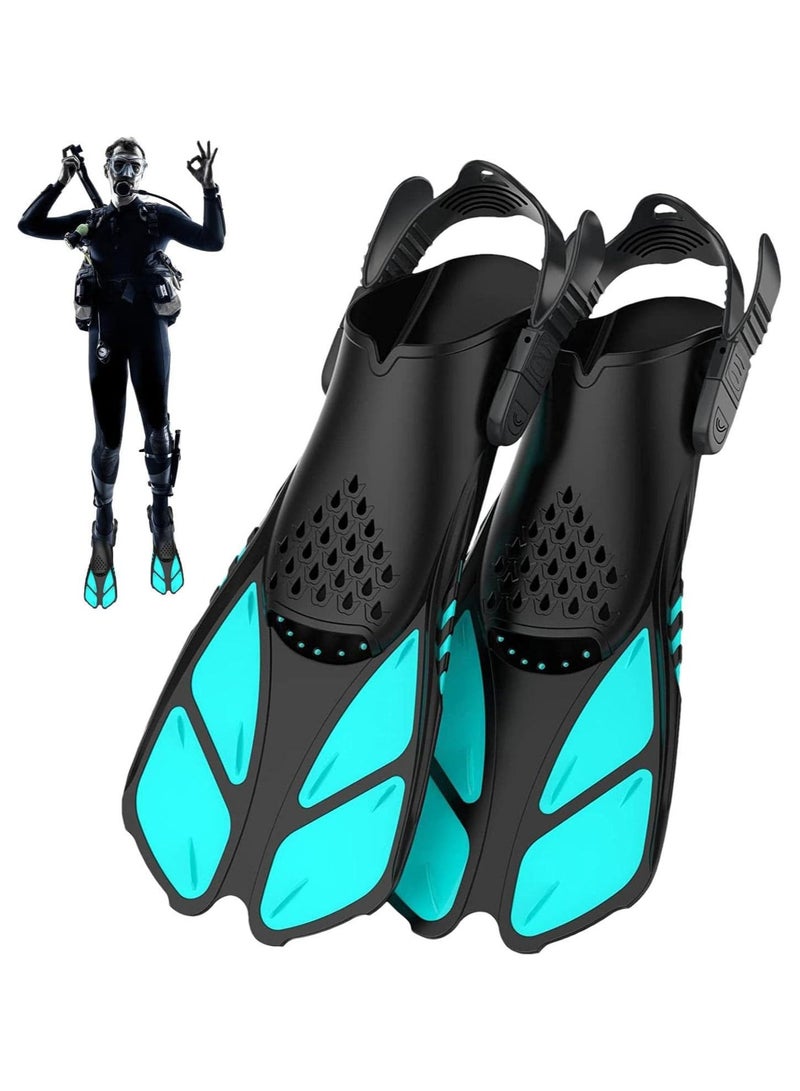 AROAQ Swimming Fins Flippers for Swimming Men  Short Swimming Flippers with Adjustable Buckles and Open Heel, for Snorkeling Diving Swimming Adult Men Women (M)  - Image 1