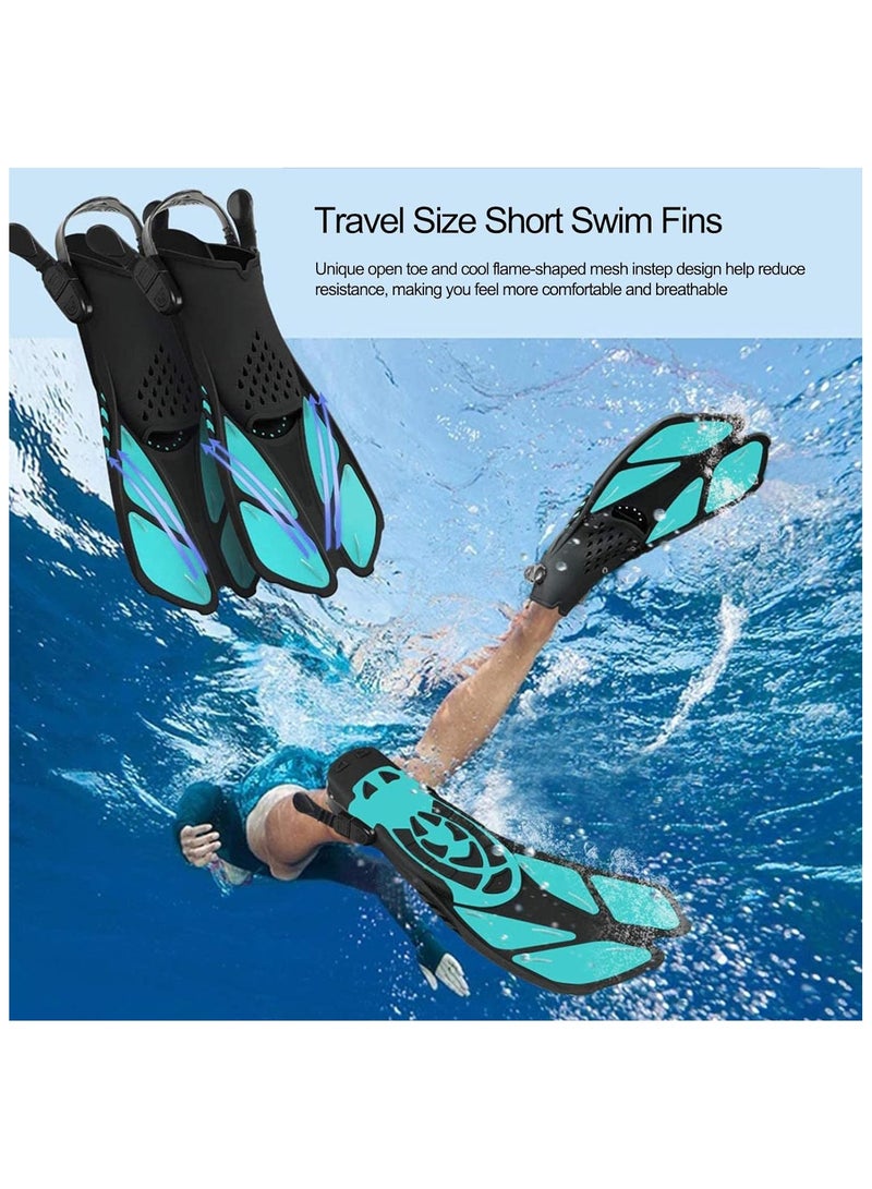 AROAQ Swimming Fins Flippers for Swimming Men  Short Swimming Flippers with Adjustable Buckles and Open Heel, for Snorkeling Diving Swimming Adult Men Women (M)  - Image 2