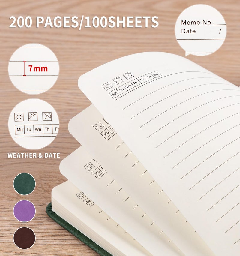 ALKALO Lined Journal Notebook for Women Men, A5 Hardcover Leather Journals for Writing, 200 Pages Thick Paper, Daily Journal Notebook for Work, School, Note Taking, Business, Travel, College Ruled - Image 4