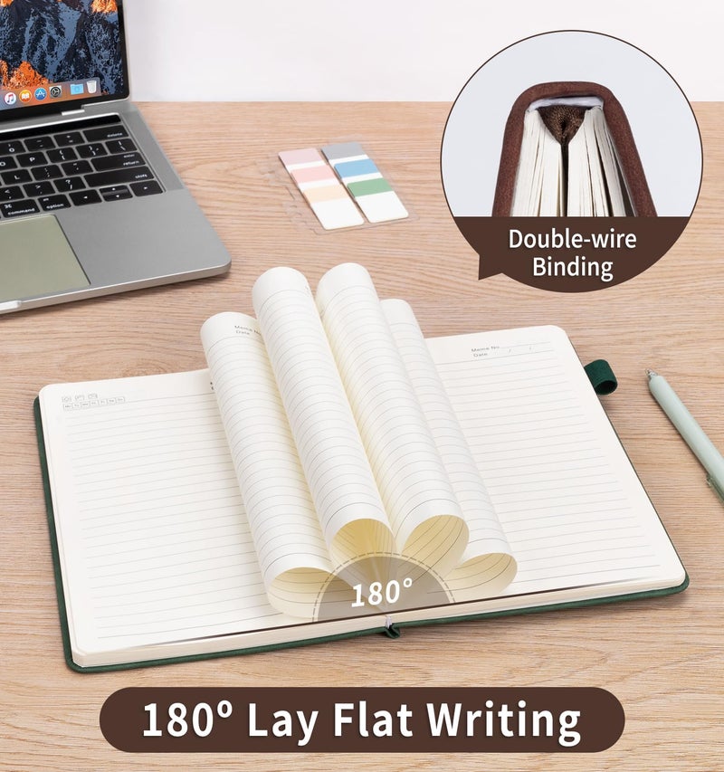 ALKALO Lined Journal Notebook for Women Men, A5 Hardcover Leather Journals for Writing, 200 Pages Thick Paper, Daily Journal Notebook for Work, School, Note Taking, Business, Travel, College Ruled - Image 5