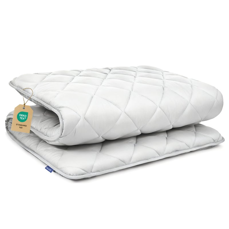 Aircliff Japanese Floor Mattress, Roll Up Tatami Mat, Sleeping Pad, Shikibuton, CertiPUR-US Certified Foam Floor Bed Futon Mattress for Dormitory, Guest Bed, Designed in Japan(Light Grey, Twin) - Image 1