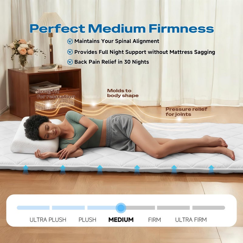 Aircliff Japanese Floor Mattress, Roll Up Tatami Mat, Sleeping Pad, Shikibuton, CertiPUR-US Certified Foam Floor Bed Futon Mattress for Dormitory, Guest Bed, Designed in Japan(Light Grey, Twin) - Image 4
