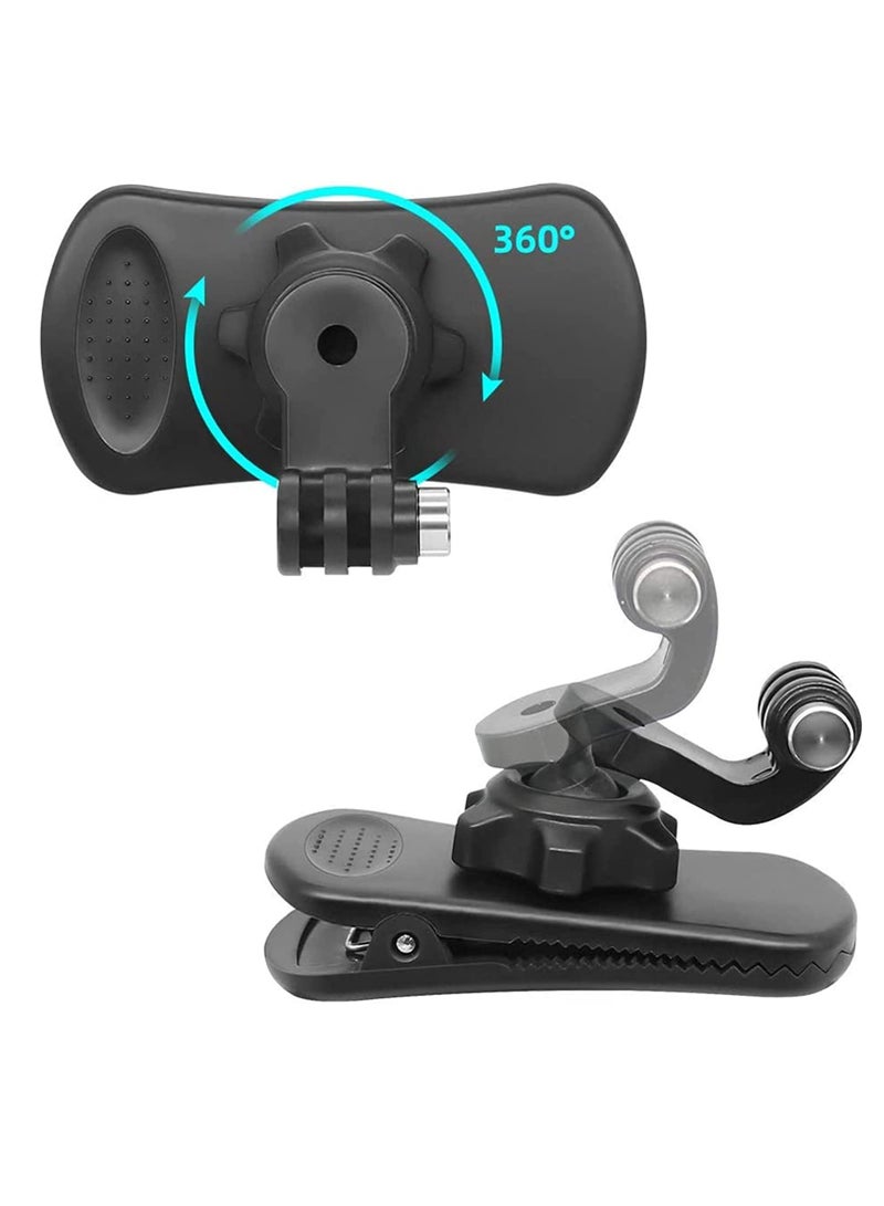 SYOSI Backpack Strap Mount Quick Clip Mount 360 Degree Rotation Backpack Clamp Mount Compatible with Hero 10 Black Hero 9 8 7 6 5 4 Black DJI Osmo Action Most Action Cameras  - Image 4