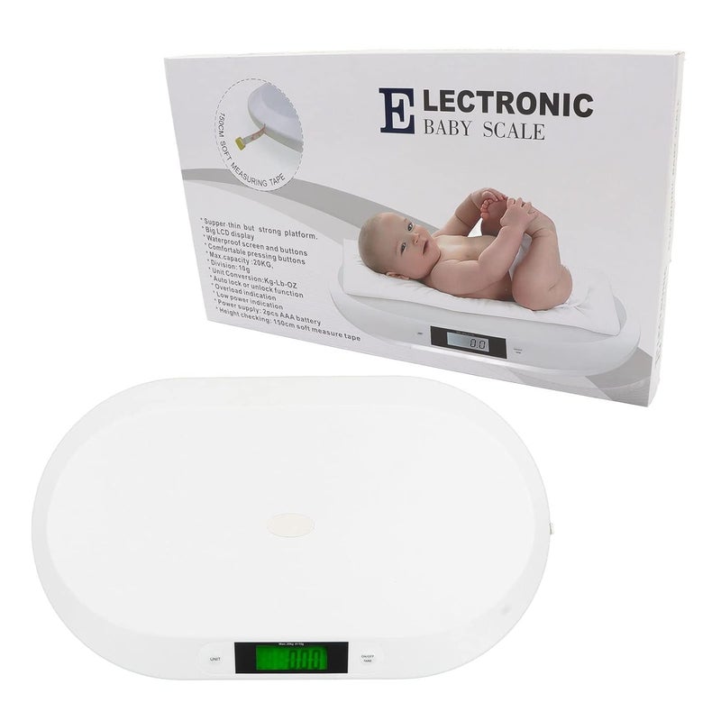 Keenso Baby Weight Scale, 44lb / 20kg Multi Purpose Household Ergonomic Digital Scale for Infants Toddlers, Puppy, Cat - Image 1