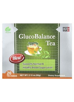 Longreen Longreen, GlucoBalance Tea, Selected Gymnema, 20 Tea Bags, 2.12 oz (60 g)  - Image 1