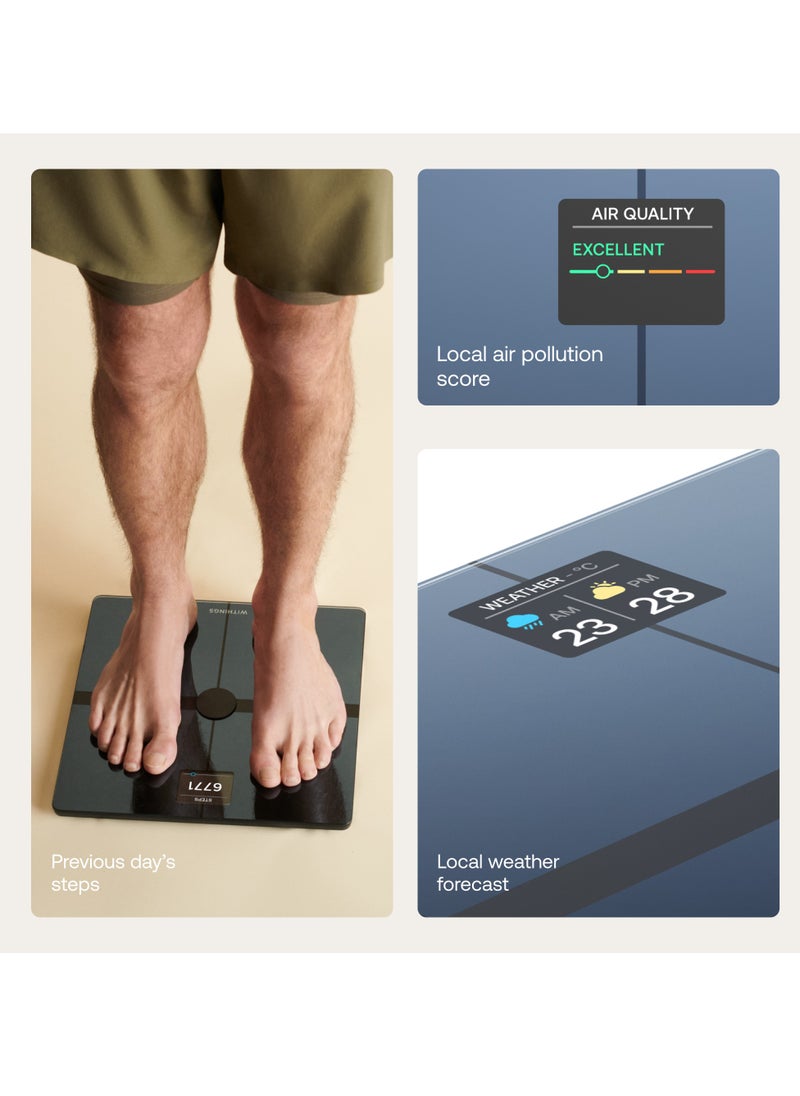 Withings - Body Smart Wi-Fi Digital Personal Scales/Body Fat Scales for Extended Body Composition Including Muscle Mass, Water Content, Bone Density - Image 1